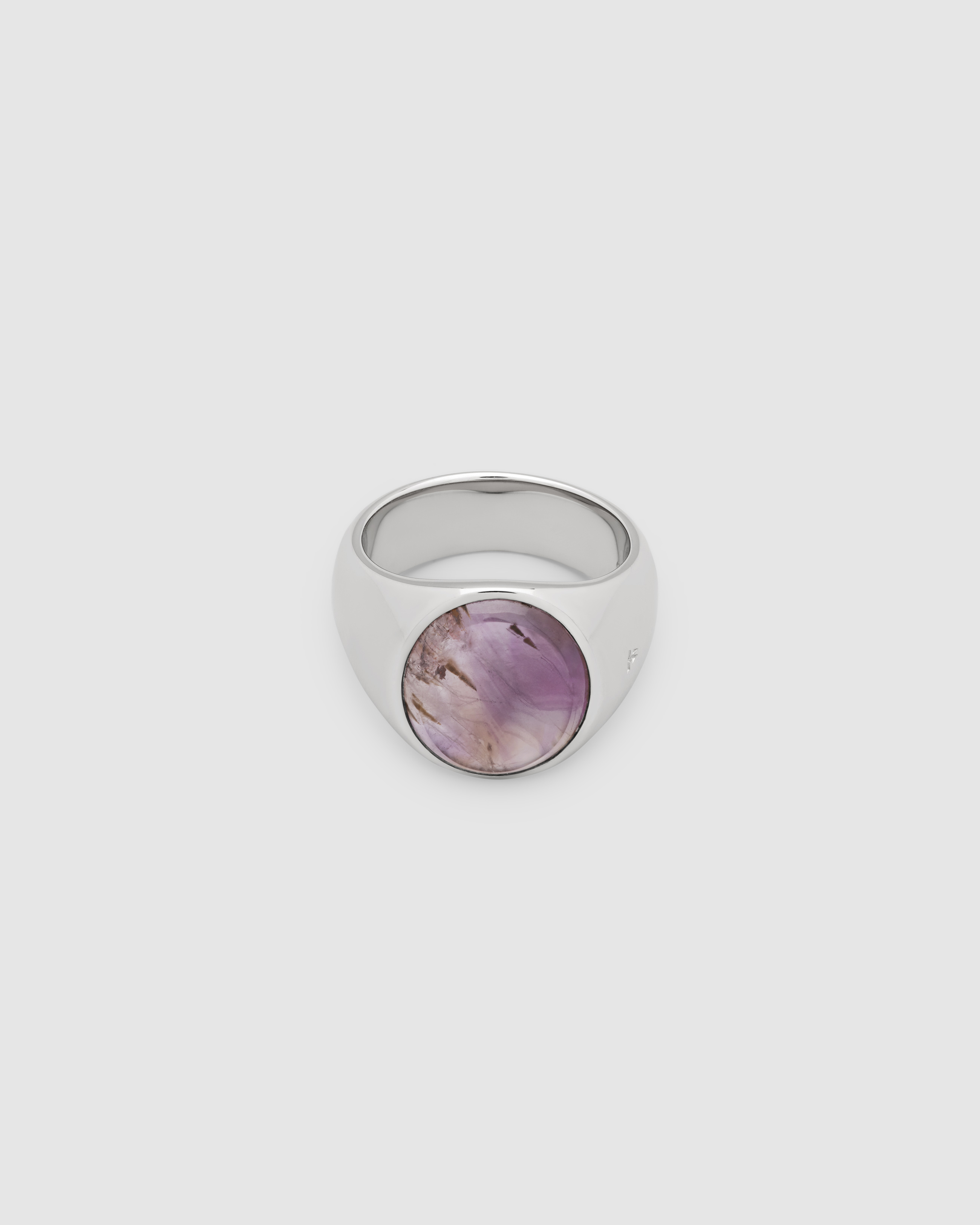 Tom Wood Pink Opal Cushion Signet Ring In 925 Sterling
